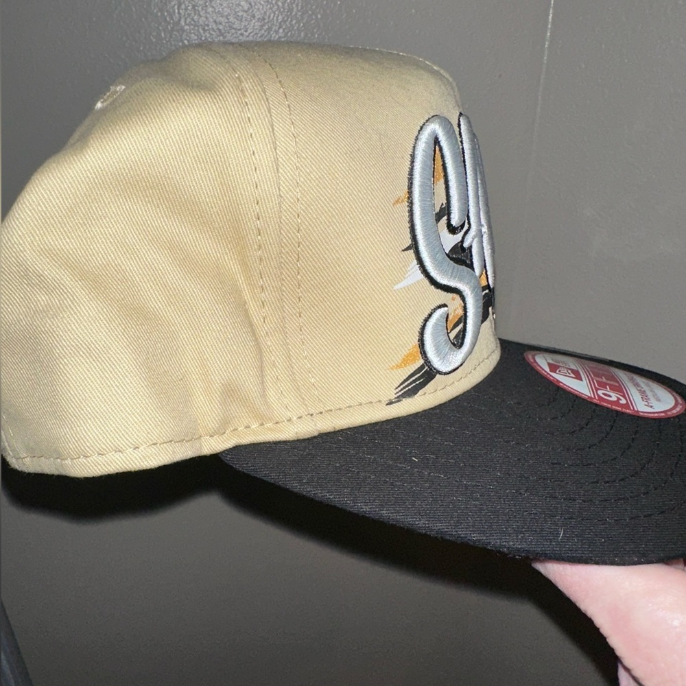 New Era Saints A-Frame Snapback Hat - Tan and Black NWT - Picture 3 of 10